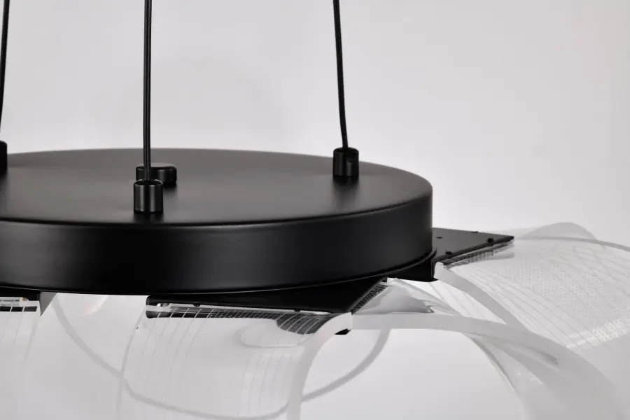 Sculptural Modern Chandelier with Artistic Twisted Acrylic Design - Image 10