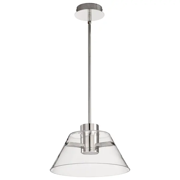 Edmond 14" LED Pendant in Polished Nickel with Clear Glass - Image 1