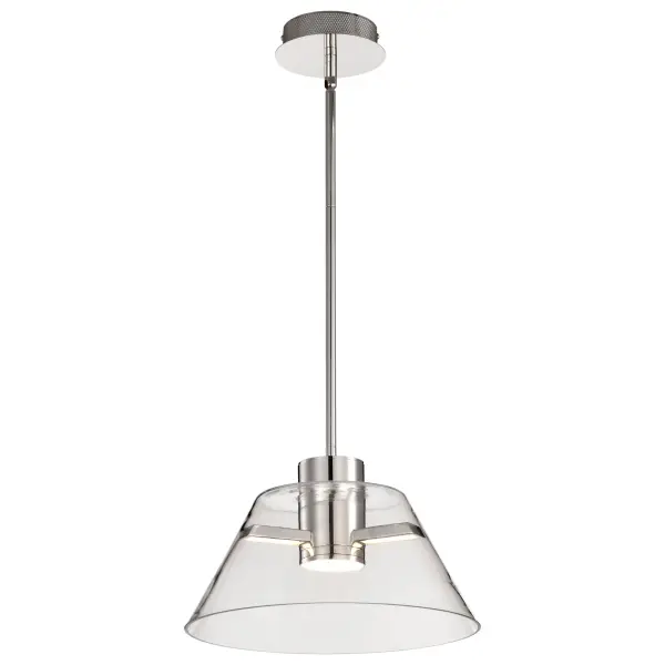 Edmond 14" LED Pendant in Polished Nickel with Clear Glass - Image 4