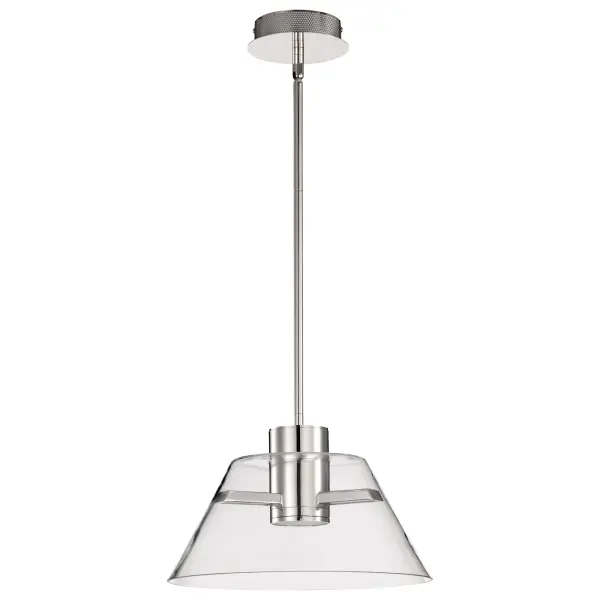 Edmond 14" LED Pendant in Polished Nickel with Clear Glass - Image 5