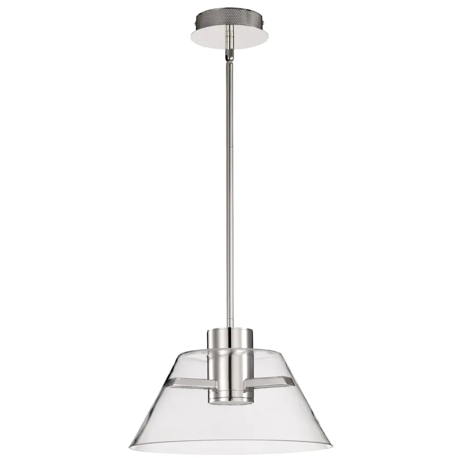 Edmond 14" LED Pendant in Polished Nickel with Clear Glass - Image 5