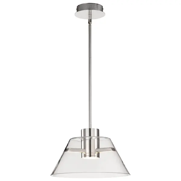 Edmond 14" LED Pendant in Polished Nickel with Clear Glass - Image 6
