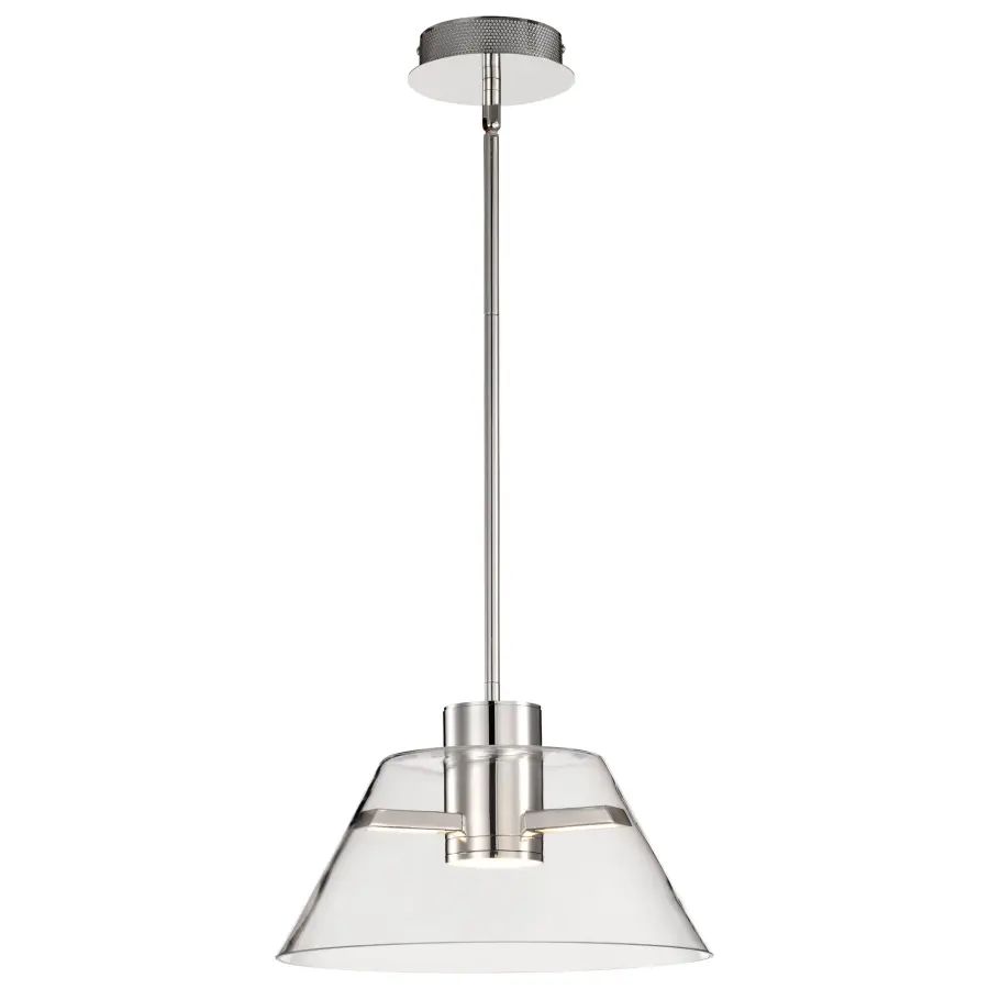 Edmond 14" LED Pendant in Polished Nickel with Clear Glass - Image 6
