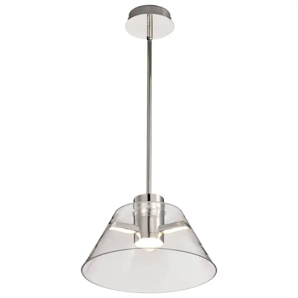Edmond 14" LED Pendant in Polished Nickel with Clear Glass - Image 7