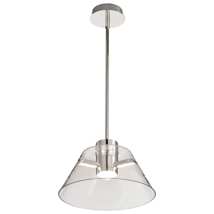 Edmond 14" LED Pendant in Polished Nickel with Clear Glass - Image 7