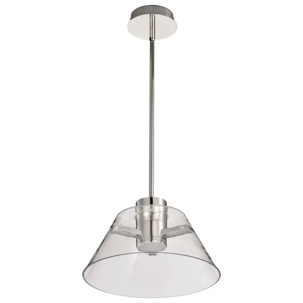 Edmond 14" LED Pendant in Polished Nickel with Clear Glass - Image 8