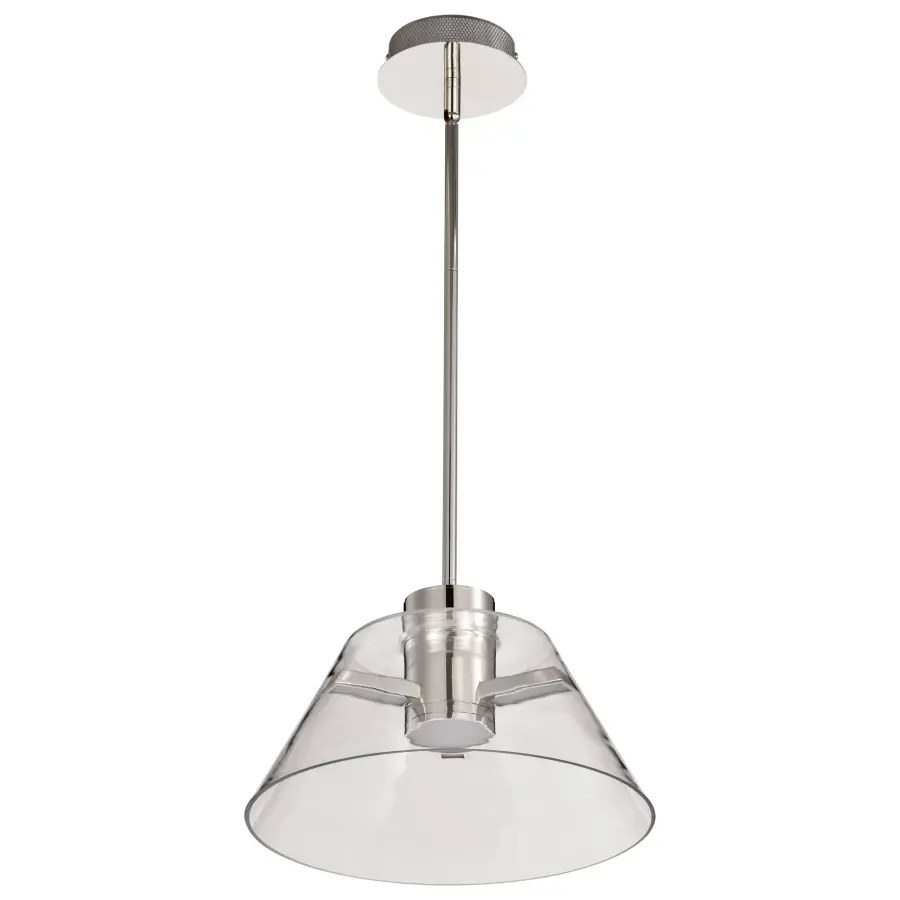 Edmond 14" LED Pendant in Polished Nickel with Clear Glass - Image 8