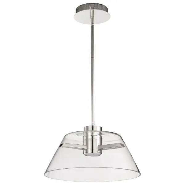 Edmond 17" LED Pendant in Polished Nickel - Image 1