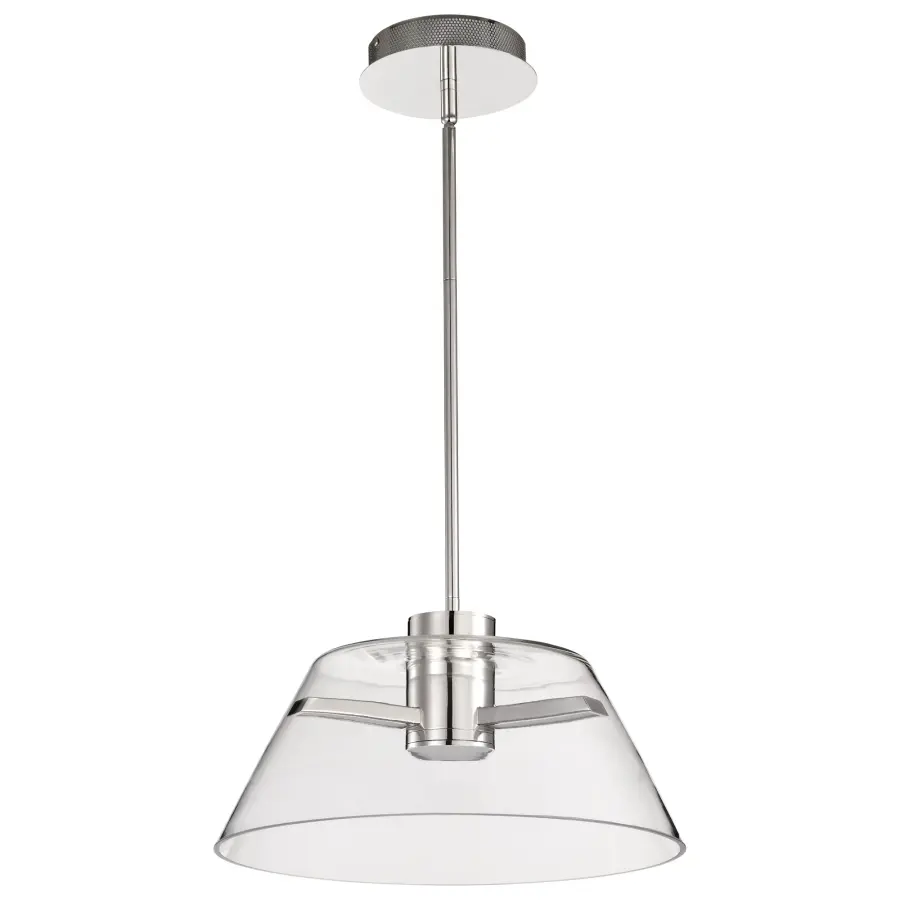 Edmond 17" LED Pendant in Polished Nickel - Image 1