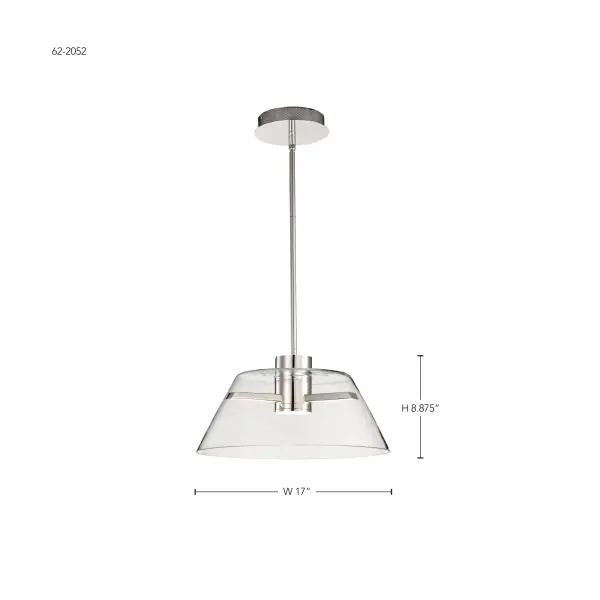 Edmond 17" LED Pendant in Polished Nickel - Image 14