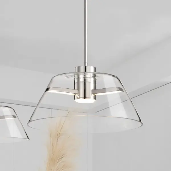 Edmond 17" LED Pendant in Polished Nickel - Image 3