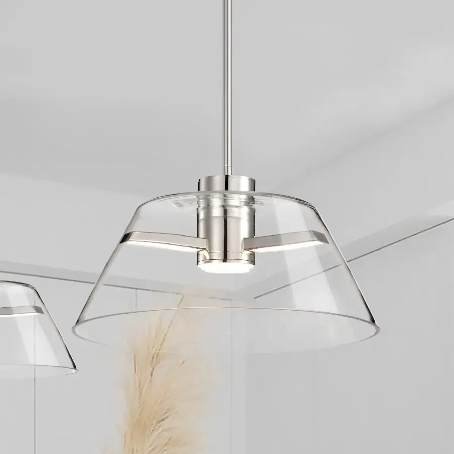 Edmond 17" LED Pendant in Polished Nickel - Image 3