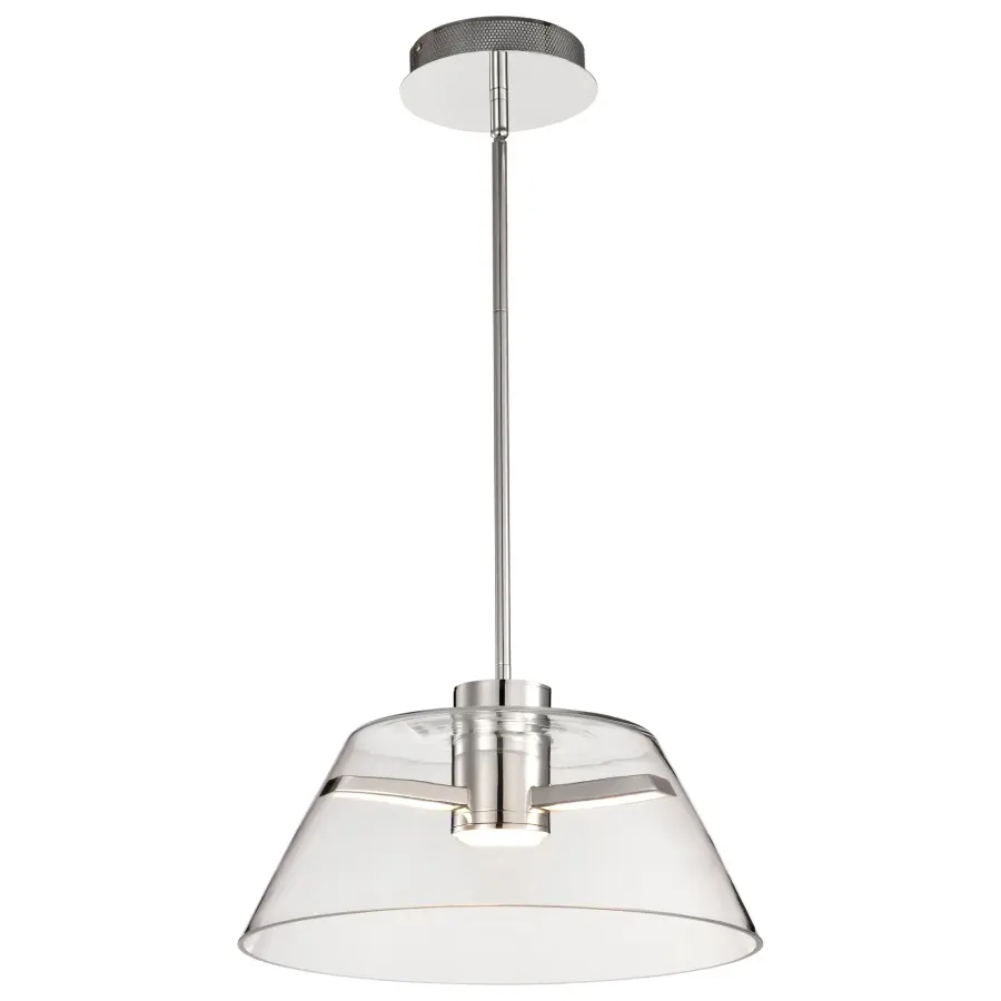 Edmond 17" LED Pendant in Polished Nickel - Image 4