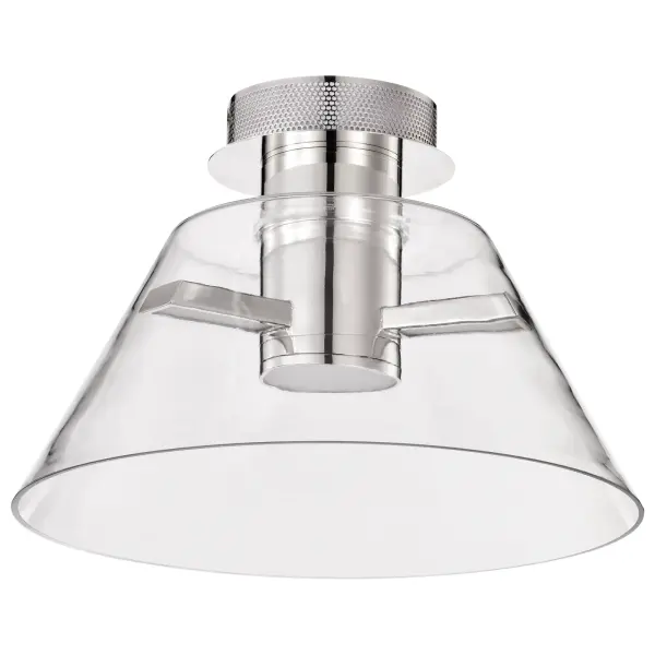 The Edmond semi flush mount combines timeless polished nickel finish with clear glass shades and integrated LED technology. Perfect for spaces with lower ceilings, it delivers 1272 lumens of warm 3000K light.