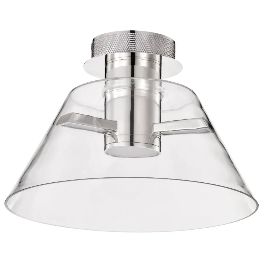 Edmond 14" LED Semi Flush Mount - Polished Nickel - Image 1