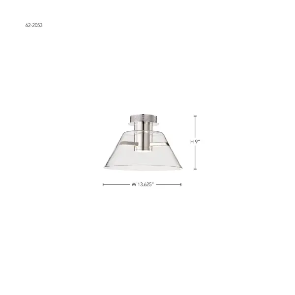 Edmond 14" LED Semi Flush Mount - Polished Nickel - Image 15