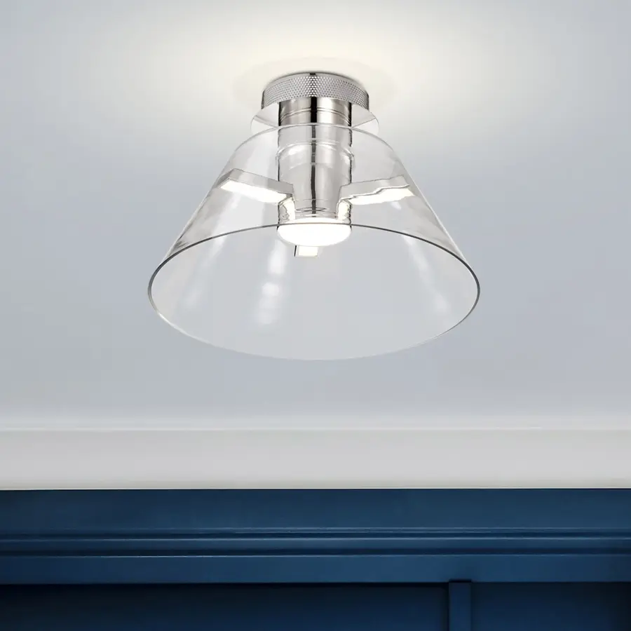Edmond 14" LED Semi Flush Mount - Polished Nickel - Image 3