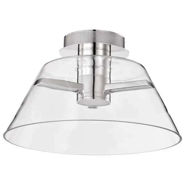 The Edmond semi flush mount combines timeless polished nickel finish with clear glass shades and integrated LED technology. Perfect for spaces with lower ceilings, it delivers 1944 lumens of warm 3000K light.