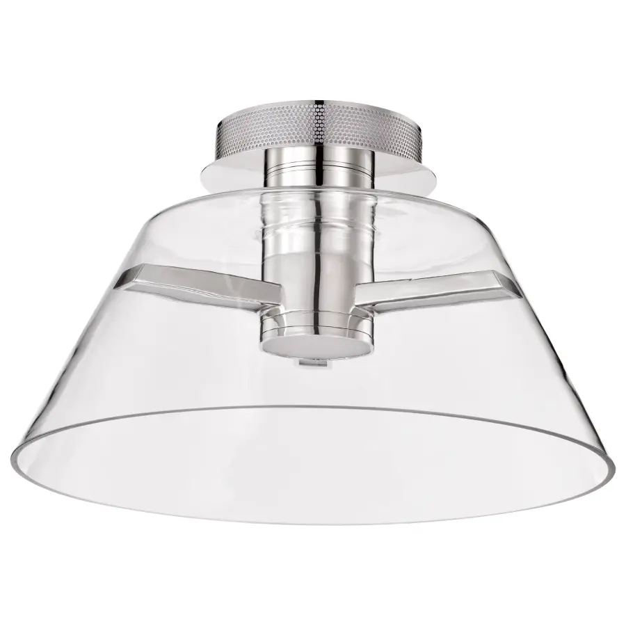 Edmond 17" LED Semi Flush Mount in Polished Nickel - Image 1