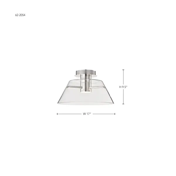 Edmond 17" LED Semi Flush Mount in Polished Nickel - Image 14