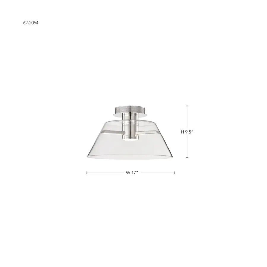 Edmond 17" LED Semi Flush Mount in Polished Nickel - Image 14