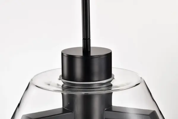 Edmond 14-Inch LED Pendant in Matte Black with Clear Glass - Image 11