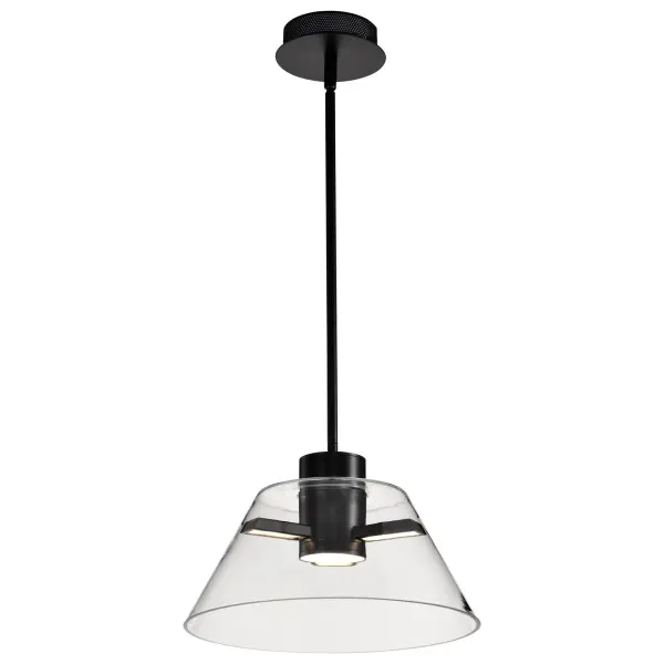 Edmond 14-Inch LED Pendant in Matte Black with Clear Glass - Image 4