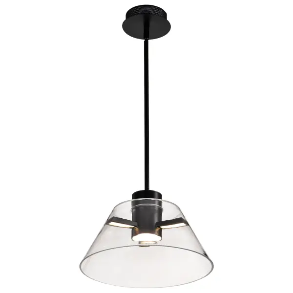 Edmond 14-Inch LED Pendant in Matte Black with Clear Glass - Image 8