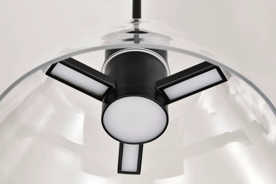 Edmond 14-Inch LED Pendant in Matte Black with Clear Glass - Image 9