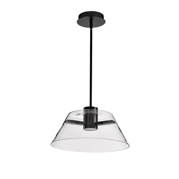 Edmond 17" LED Pendant in Matte Black with Clear Glass - Image 1