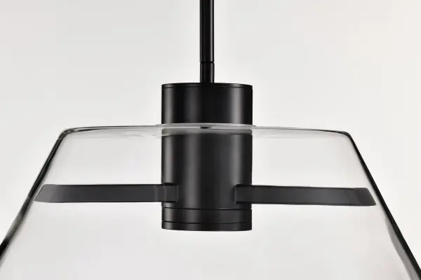 Edmond 17" LED Pendant in Matte Black with Clear Glass - Image 11