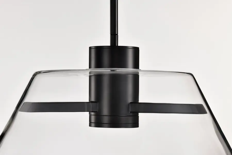 Edmond 17" LED Pendant in Matte Black with Clear Glass - Image 11