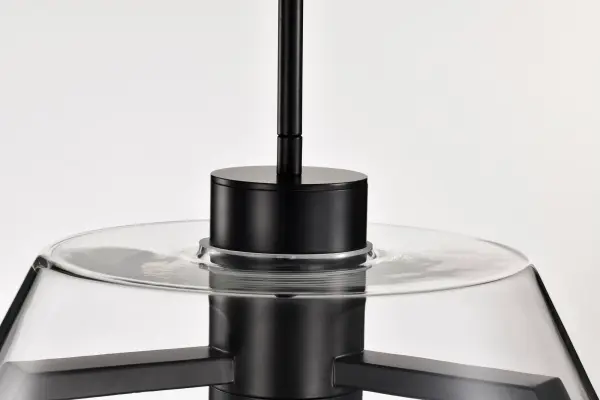 Edmond 17" LED Pendant in Matte Black with Clear Glass - Image 12