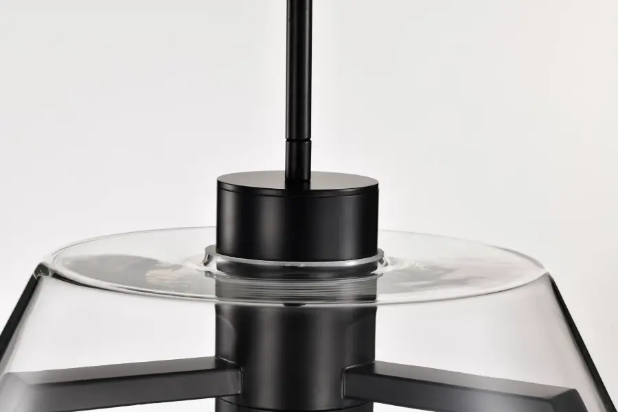Edmond 17" LED Pendant in Matte Black with Clear Glass - Image 12