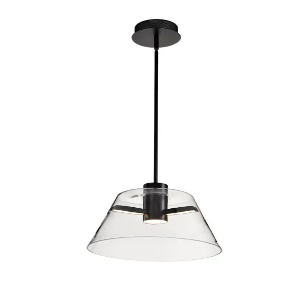 Edmond 17" LED Pendant in Matte Black with Clear Glass - Image 4