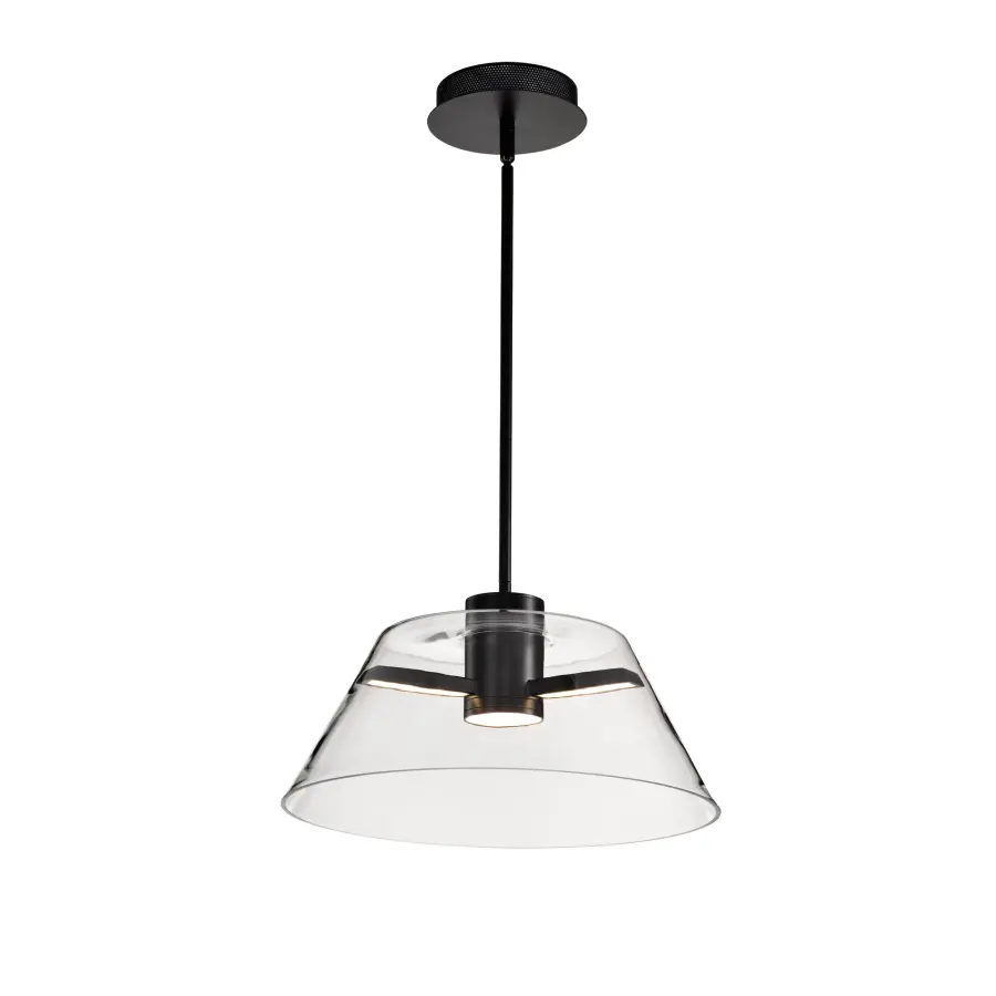 Edmond 17" LED Pendant in Matte Black with Clear Glass - Image 4