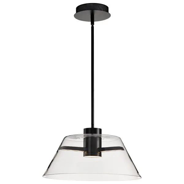 Edmond 17" LED Pendant in Matte Black with Clear Glass - Image 6