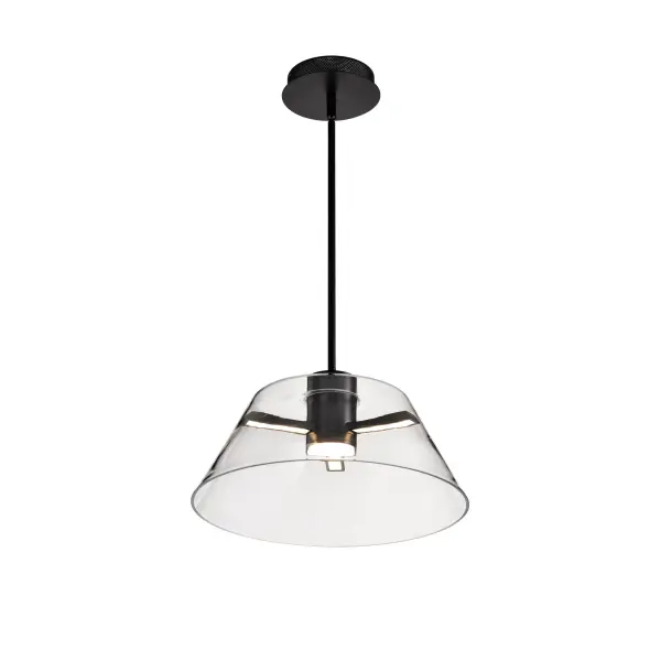 Edmond 17" LED Pendant in Matte Black with Clear Glass - Image 8