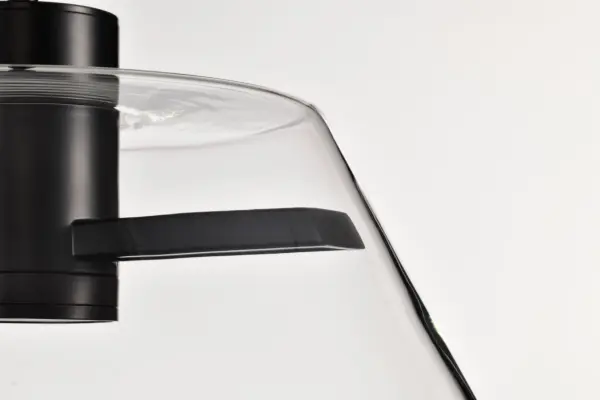 Edmond 17" LED Pendant in Matte Black with Clear Glass - Image 9