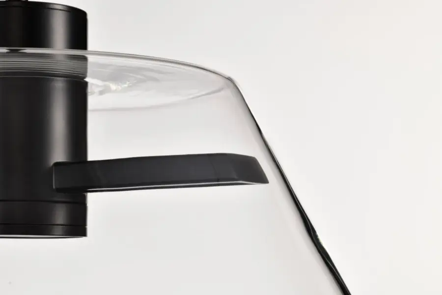 Edmond 17" LED Pendant in Matte Black with Clear Glass - Image 9