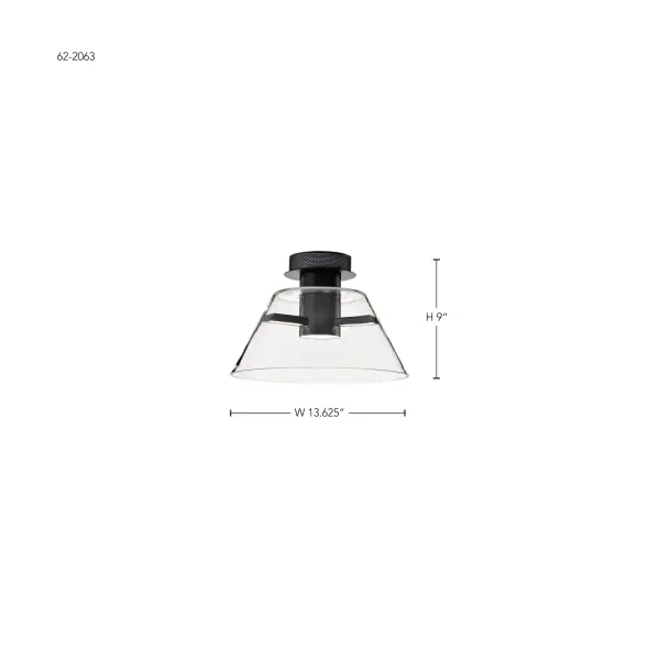Edmond 14" LED Semi Flush Mount in Matte Black - Image 15