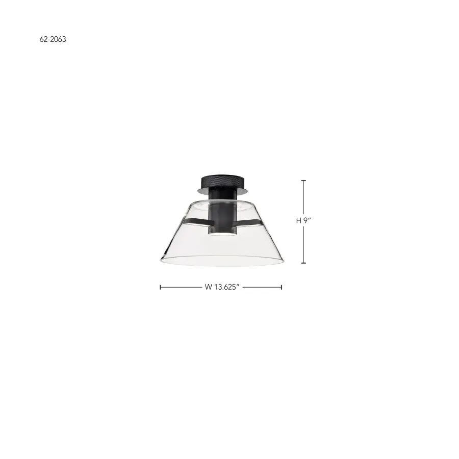 Edmond 14" LED Semi Flush Mount in Matte Black - Image 15