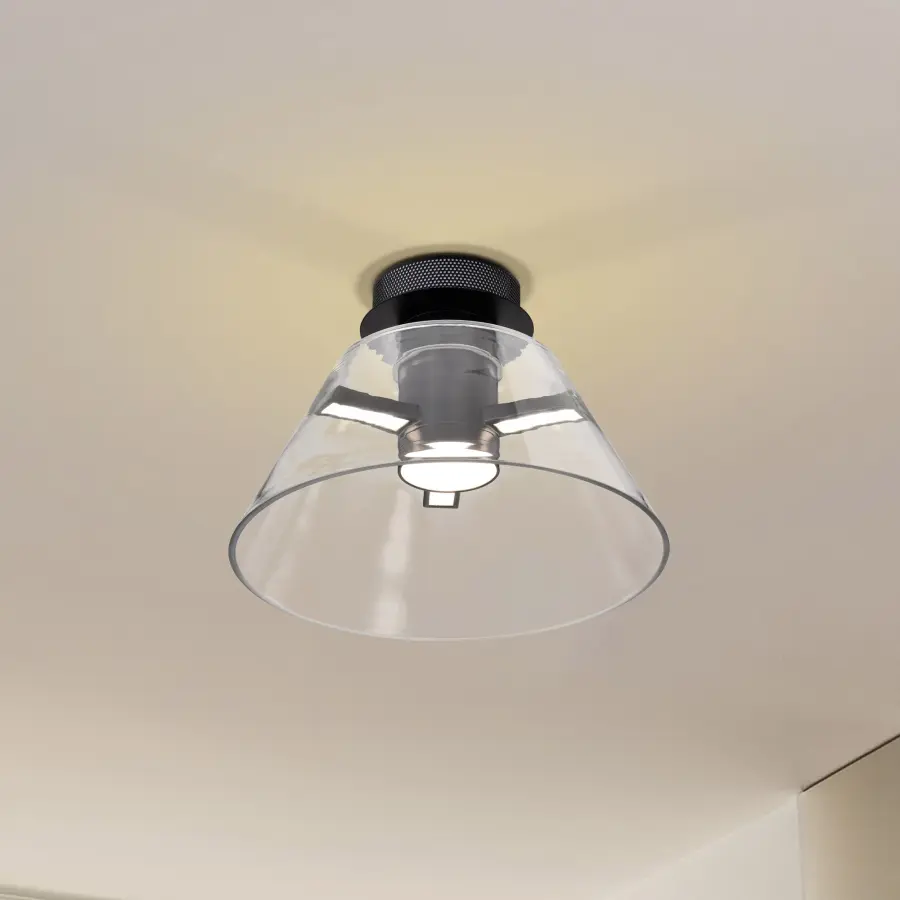 Edmond 14" LED Semi Flush Mount in Matte Black - Image 3