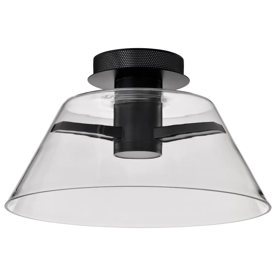 Edmond 17" LED Semi Flush Mount in Matte Black - Image 1