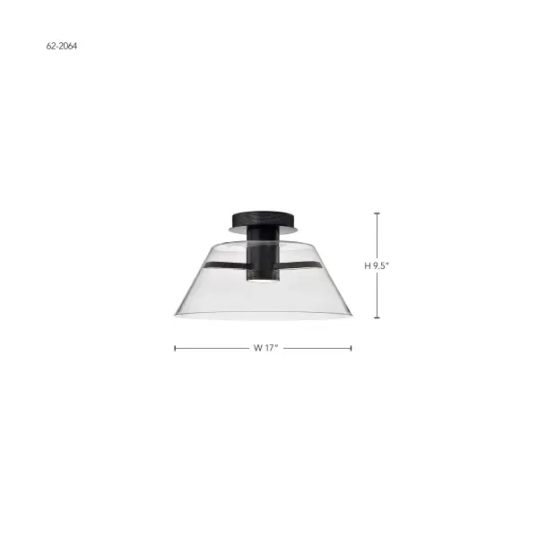 Edmond 17" LED Semi Flush Mount in Matte Black - Image 14