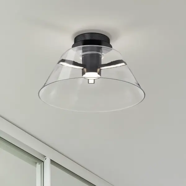 Edmond 17" LED Semi Flush Mount in Matte Black - Image 3
