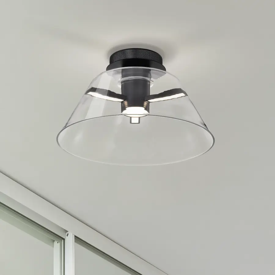 Edmond 17" LED Semi Flush Mount in Matte Black - Image 3