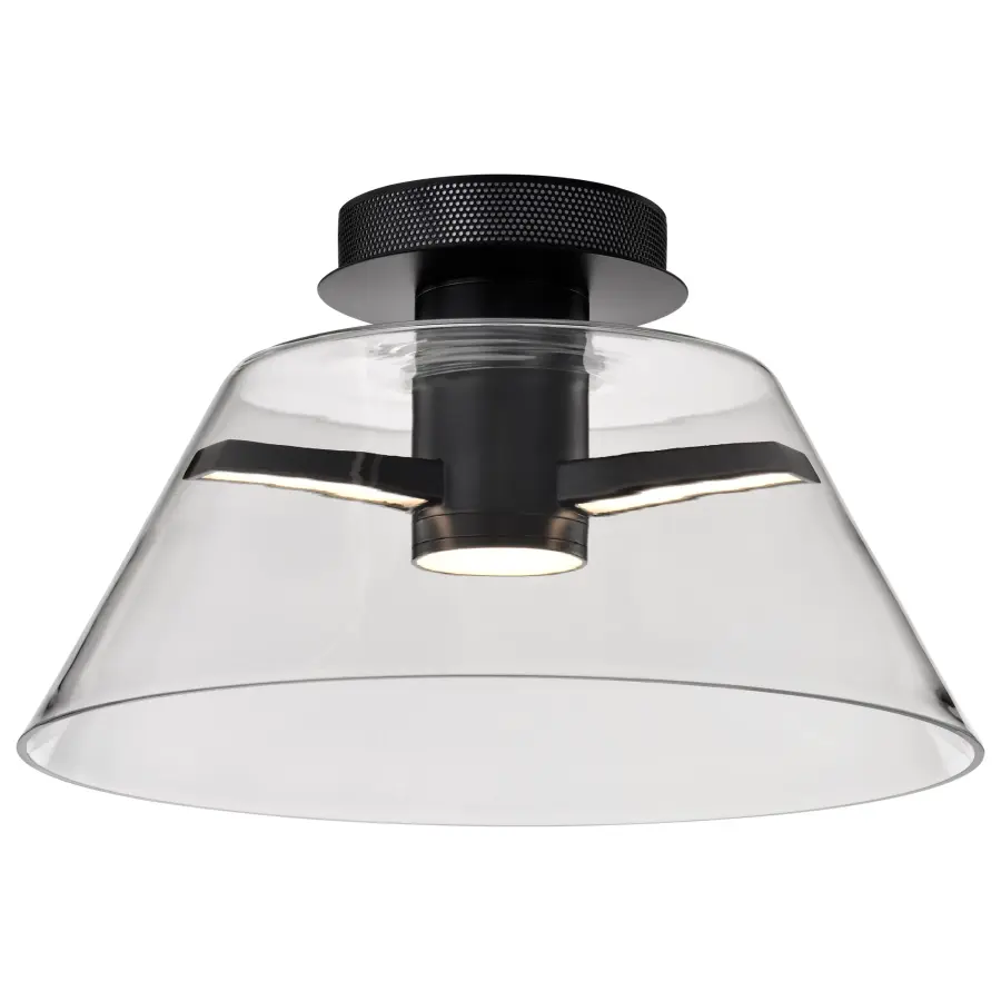 Edmond 17" LED Semi Flush Mount in Matte Black - Image 4
