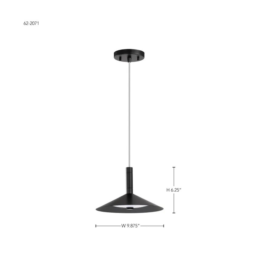 Corrine 10" LED Pendant in Matte Black - Image 17