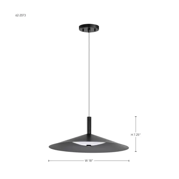 Corrine 18" LED Pendant in Matte Black - Image 14